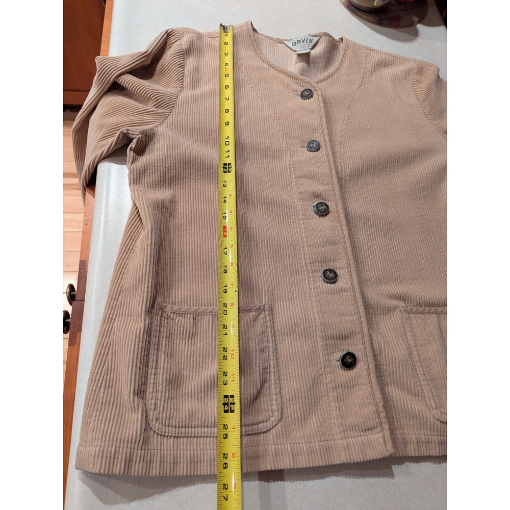 Orvis Jacket Womens 14 Tan Vintage Corduroy Button Front 2PC Set High Waist Pant - Picture 11 of 16